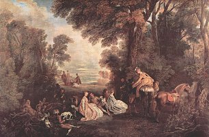 Antoine Watteau Treffen zur Jagd Wandbild