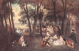 Antoine Watteau Vernguegen im Freien Wandbild