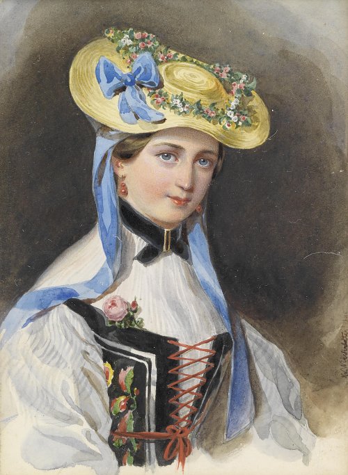 Franz Xaver Winterhalter Prinzessin Liechtenstein im Kostuem Wandbild