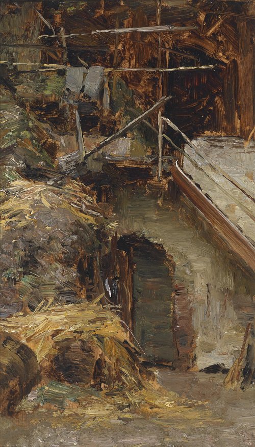 Olga Wisinger Florian Studie zu einem Stallinterieur Wandbild