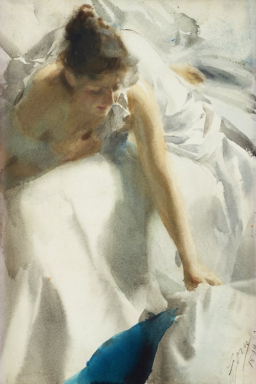 Anders Zorn Reveil the artists wife Wandbild