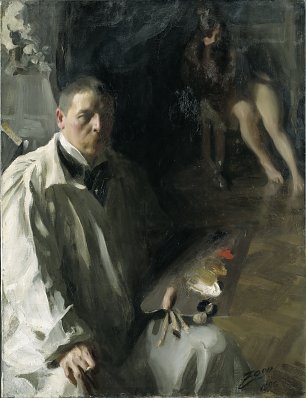 Anders Zorn Self Portrait with Model Wandbild