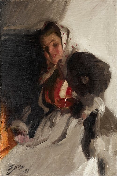 Anders Zorn Vid spisen Wandbild