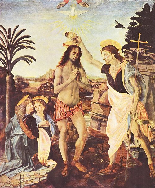 Leonardo Da Vinci Die Taufe Christi Wandbild