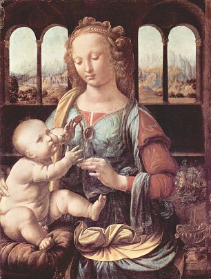 Leonardo Da Vinci Madonna mit der Nelke Wandbild