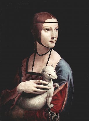 Leonardo Da Vinci Portrait einer Dame mit Hermelin Wandbild