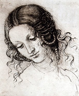 Leonardo Da Vinci Kopf einer Leda Wandbild