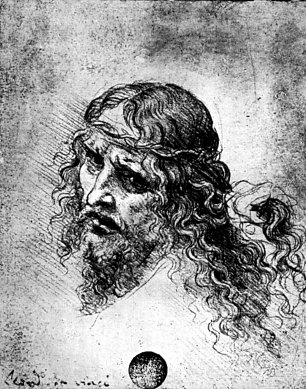 Leonardo Da Vinci Kopf eines dornengekroenten Christus Wandbild