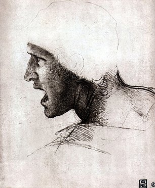 Leonardo Da Vinci Kopfstudie eines Kriegers Wandbild