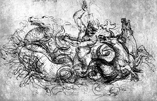 Leonardo Da Vinci Neptun Wandbild