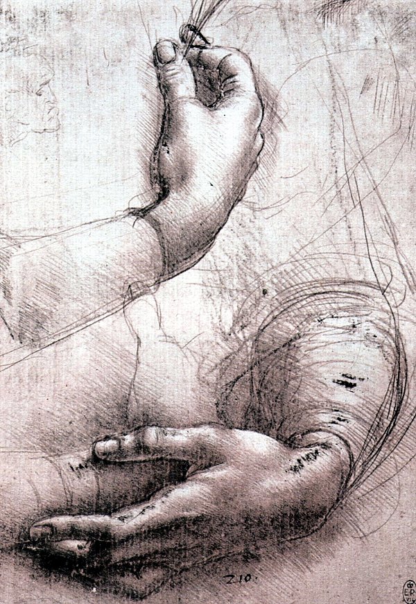 Leonardo Da Vinci Studie von Frauenhaenden