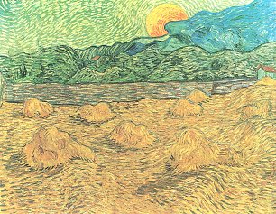 Vincent van Gogh Abendlandschaft bei Mondaufgang Wandbild