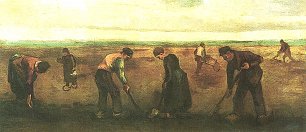 Vincent van Gogh Bauern beim Kartoffelsetzen Wandbild