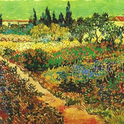 Vincent-van-Gogh-Bluehender-Garten-mit-Pfad