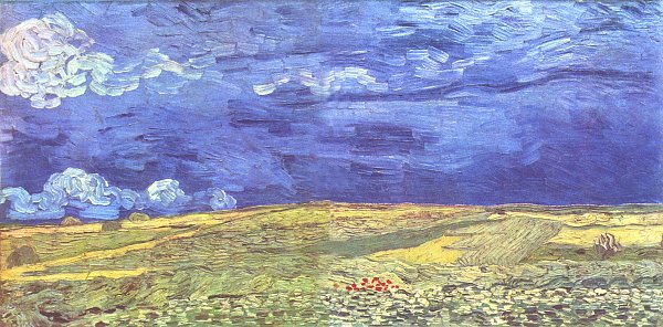 Vincent van Gogh Feld unter Sturmhimmel