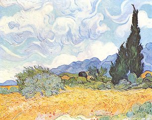 Vincent van Gogh Getreidefeld mit Zypressen Wandbild