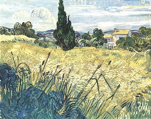 Vincent van Gogh Gruenes Weizenfeld mit Zypresse Wandbild