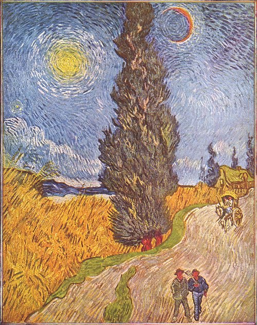 Vincent van Gogh Landstrasse mit Zypressen Wandbild