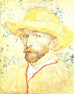 Vincent van Gogh Selbstbildnis mit Strohhut 1 Wandbild