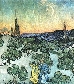 Vincent van Gogh Spaziergang im Mondlicht Wandbild