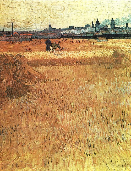 Vincent van Gogh Weizenfeld mit Blick auf Arles Wandbild