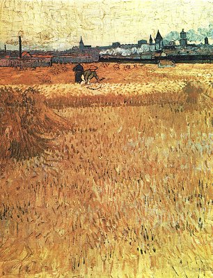 Vincent van Gogh Weizenfeld mit Blick auf Arles Wandbild