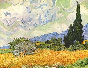 Vincent van Gogh Weizenfeld mit Zypressen Wandbild