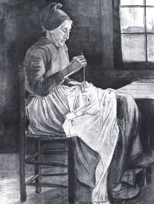 Vincent van Gogh Frau beim Ausbessern 2 Wandbild