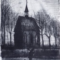 Vincent-van-Gogh-Kirche-hinter-Baeumen