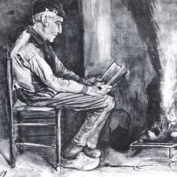 Vincent-van-Gogh-Lesender-Mann-am-Feuer