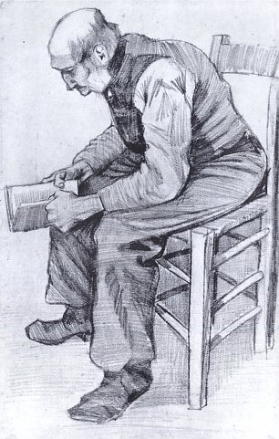 Vincent van Gogh Lesender Mann Wandbild