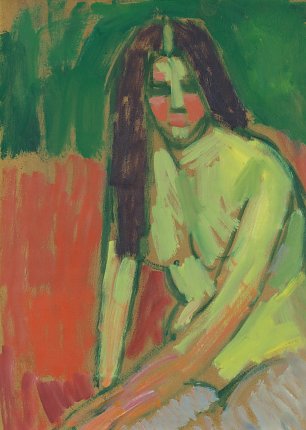 Alexej von Jawlensky Sitzender Halbakt geneigt mit langen Haaren Wandbild