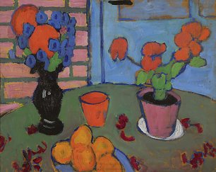 Alexej von Jawlensky Stilleben mit Blumen und Orangen Wandbild