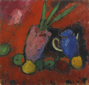 Alexej von Jawlensky Stilleben mit Hyazinthe blauem Krug und aepfeln Wandbild