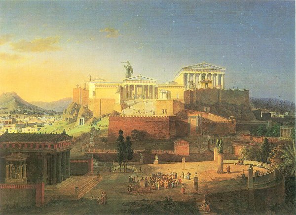 Leo von Klenze Ideale Ansicht der Stadt Athen mit der Akropolis und dem Areopag Wandbild