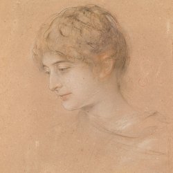 Franz-von-Lenbach-Portrait-einer-jungen-Frau-im-Halbprofil