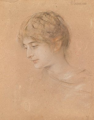 Franz von Lenbach Portrait einer jungen Frau im Halbprofil Wandbild