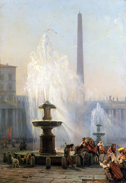 Friedrich von Nerly Piazza San Pietro Rome Wandbild