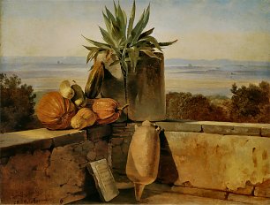 Friedrich von Nerly Terrasse in Rom Wandbild