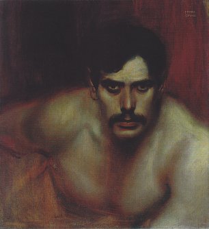 Franz von Stuck Maennlich Portrait Studie ein schlechtes Gewissen Wandbild