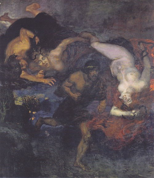 Franz von Stuck Orest und die Erinnyen Wandbild