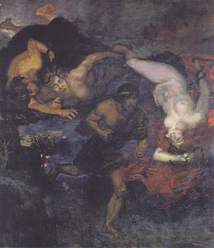 Franz von Stuck Orest und die Erinnyen Wandbild