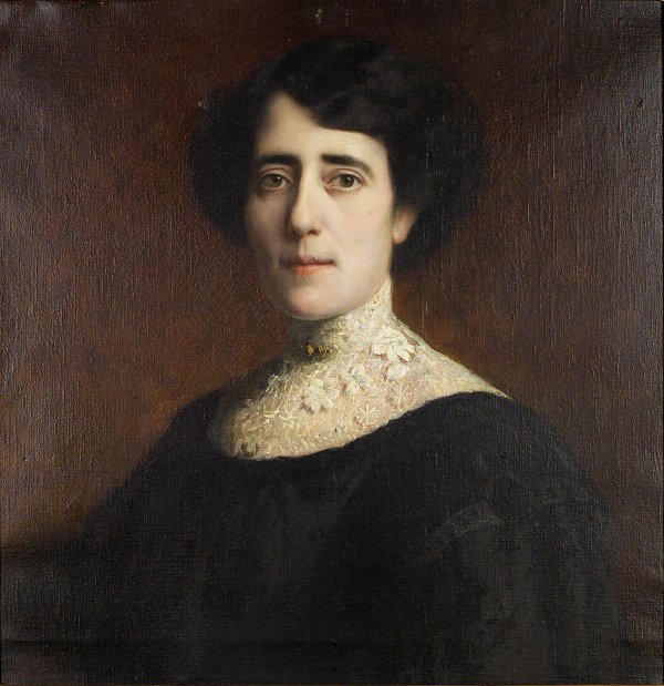 Franz von Stuck Portrait einer Dame mit Spitzenkragen
