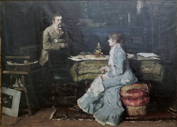 Fritz von Uhde Fritz von Uhde mit Ehefrau im Atelier Wandbild