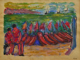 Marianne von Werefkin Boote am Strand Wandbild