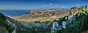 Landschaft Mittelalterliche Burg Erice Wandbild