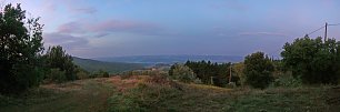 Toscana Morgenrot Wandbild