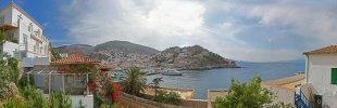 Mediterrane-Stadt-Dorf-Meer