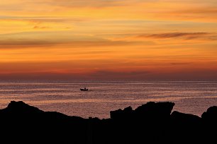 Morgenrot Kueste Meer Wandbild