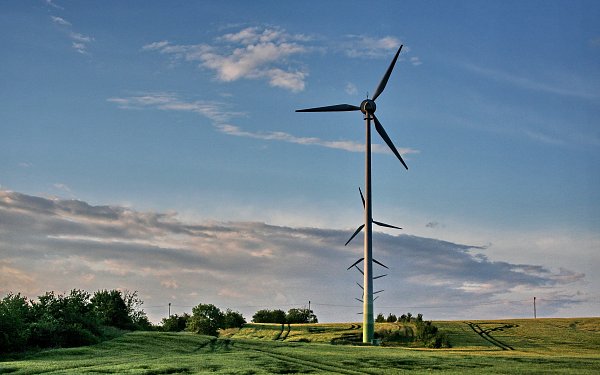 Wiesen Windmuehlen Wandbild